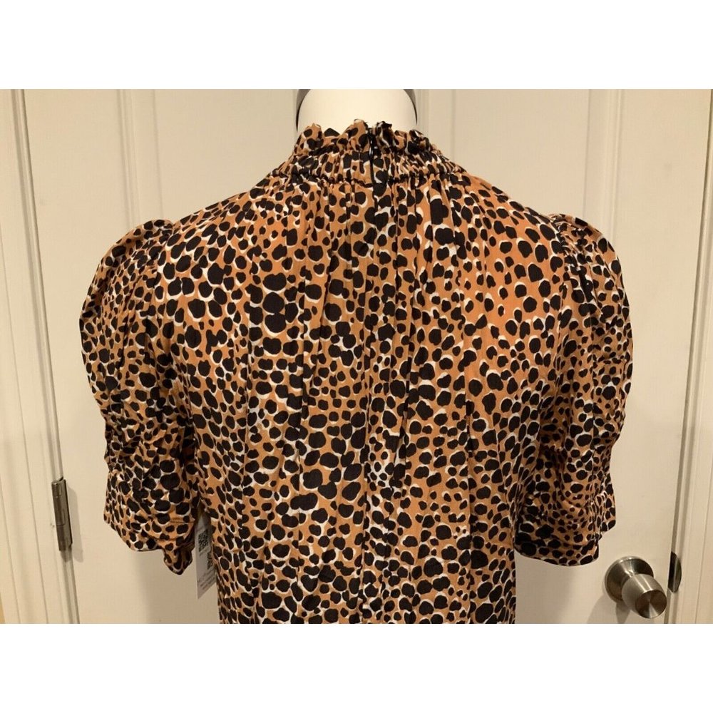 Sea New York Brown & Black Leopard Print Short Sleeve Maxi Dress, Sz 6 - Picture 7 of 8